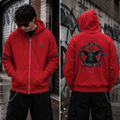 Dark Graphic Zip-Up Hoodie