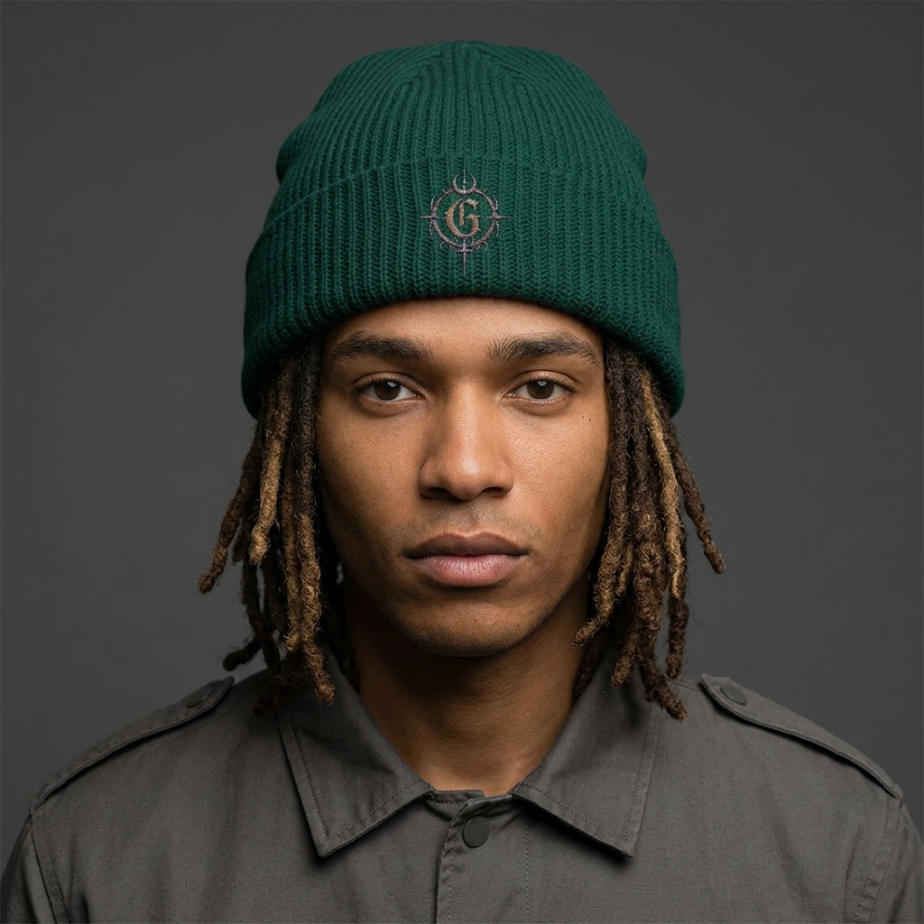 Cyber Emblem Embroidered Cuff Beanie