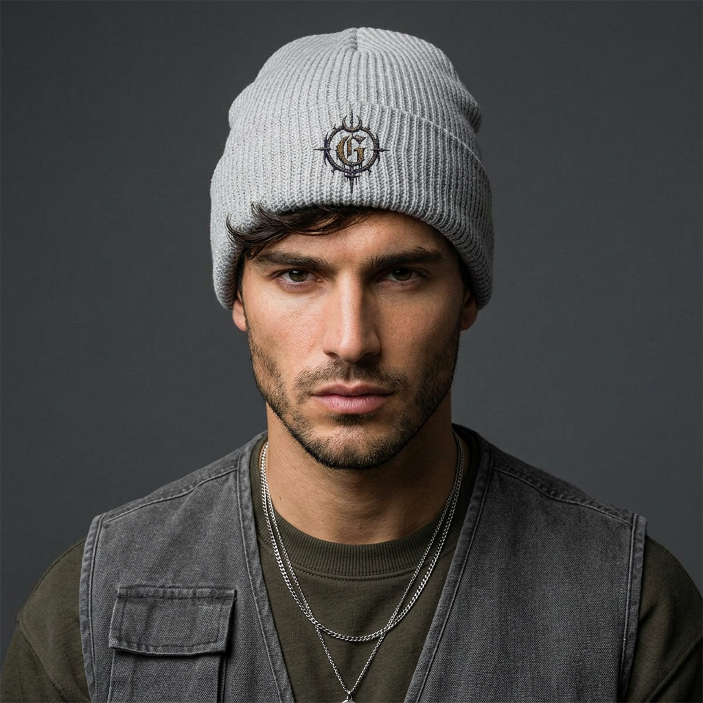 Cyber Emblem Embroidered Cuff Beanie