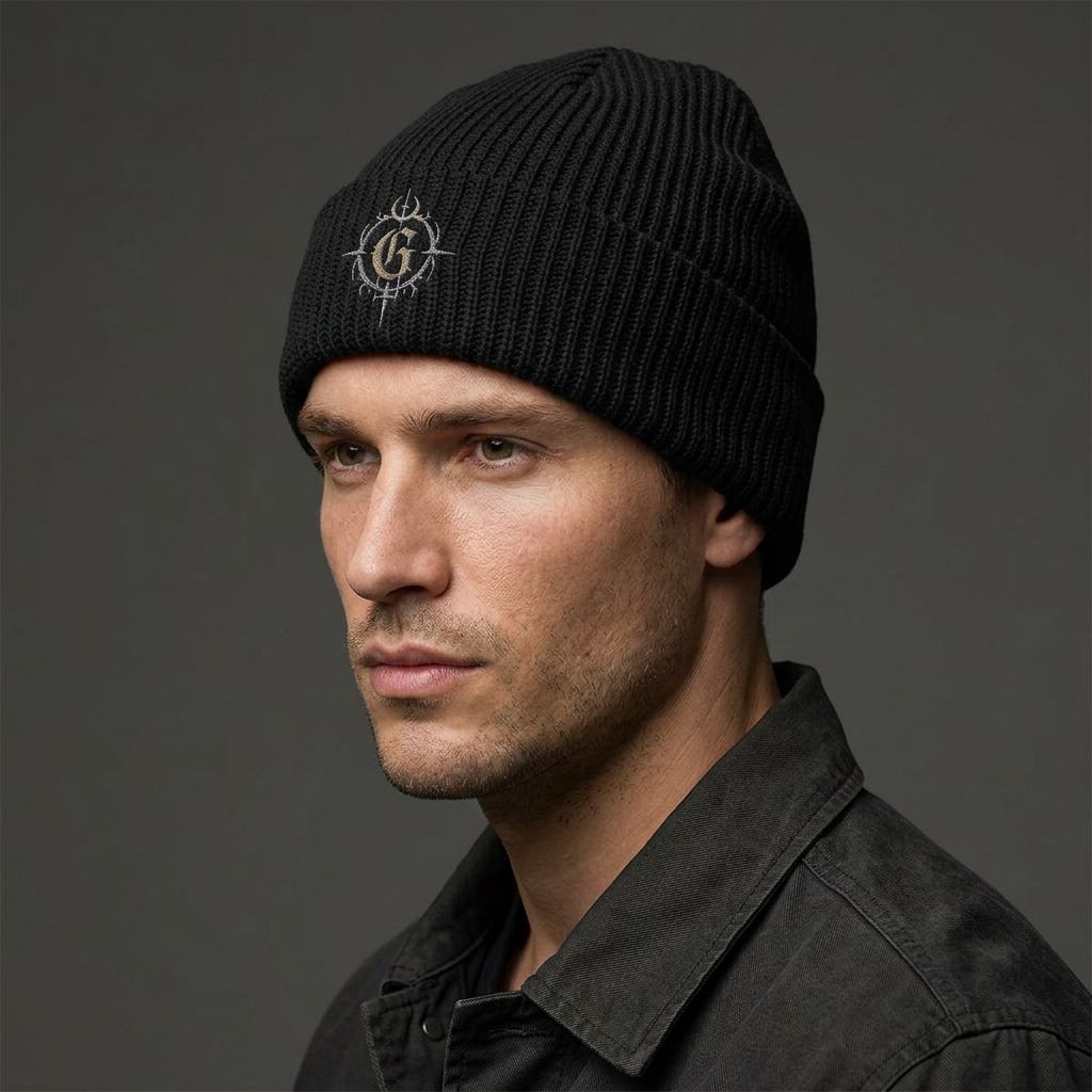 Cyber Emblem Embroidered Cuff Beanie
