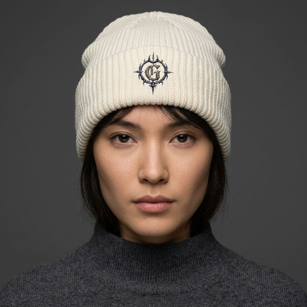 Cyber Emblem Embroidered Cuff Beanie