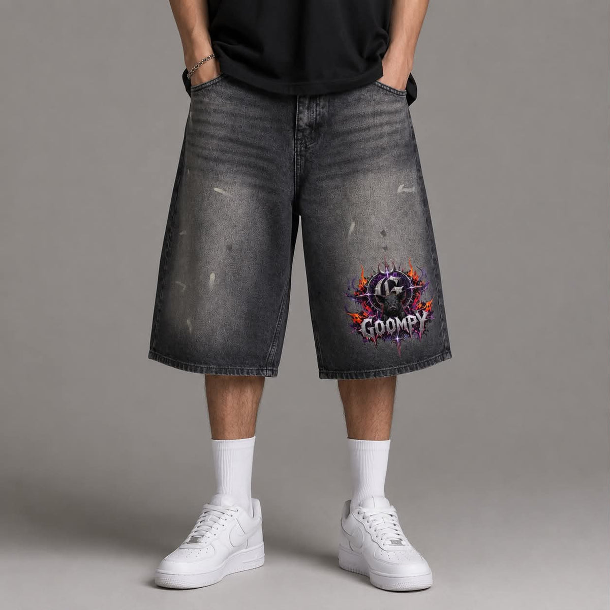 shorts,denim,baggy,pants,streetwear