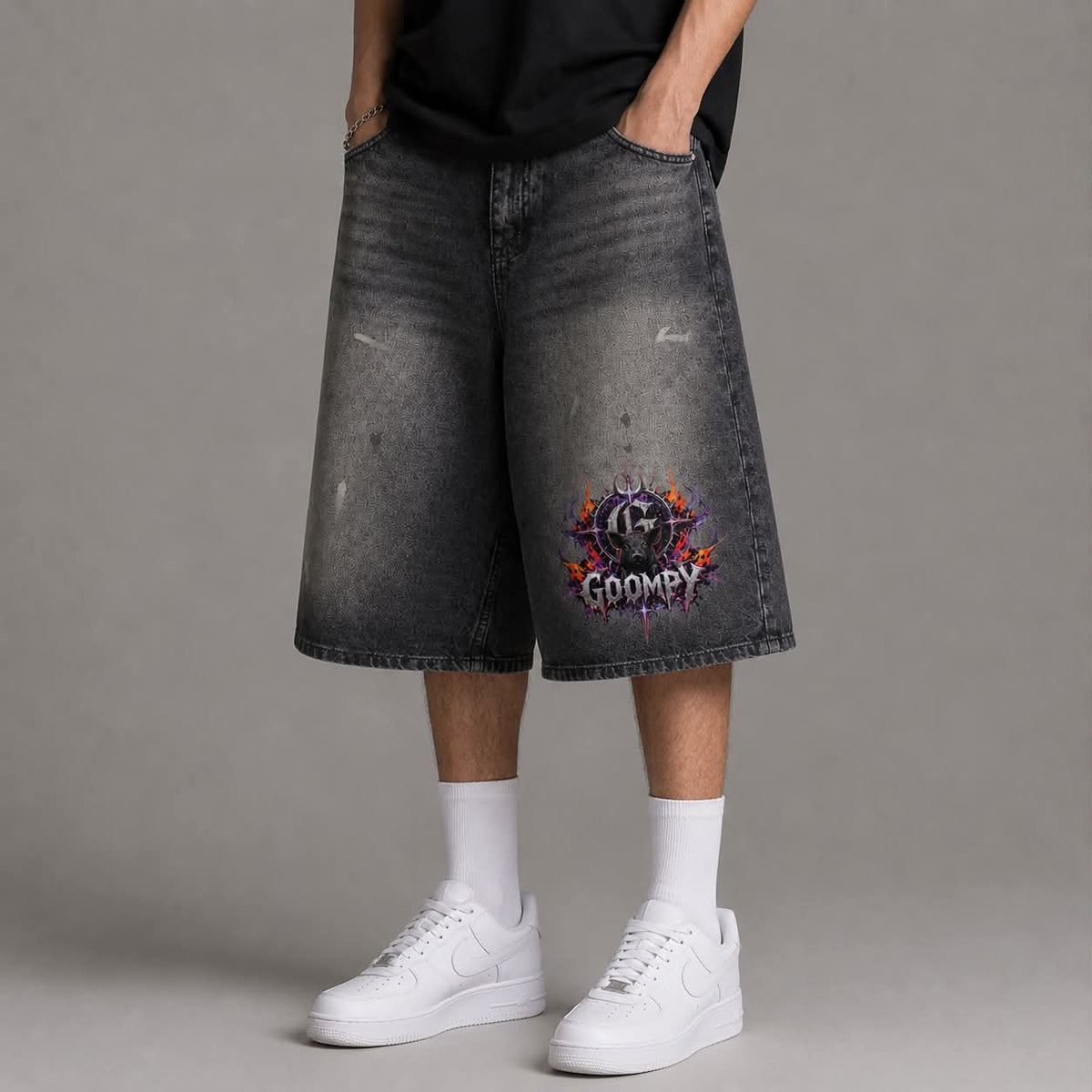 shorts,denim,baggy,pants,streetwear