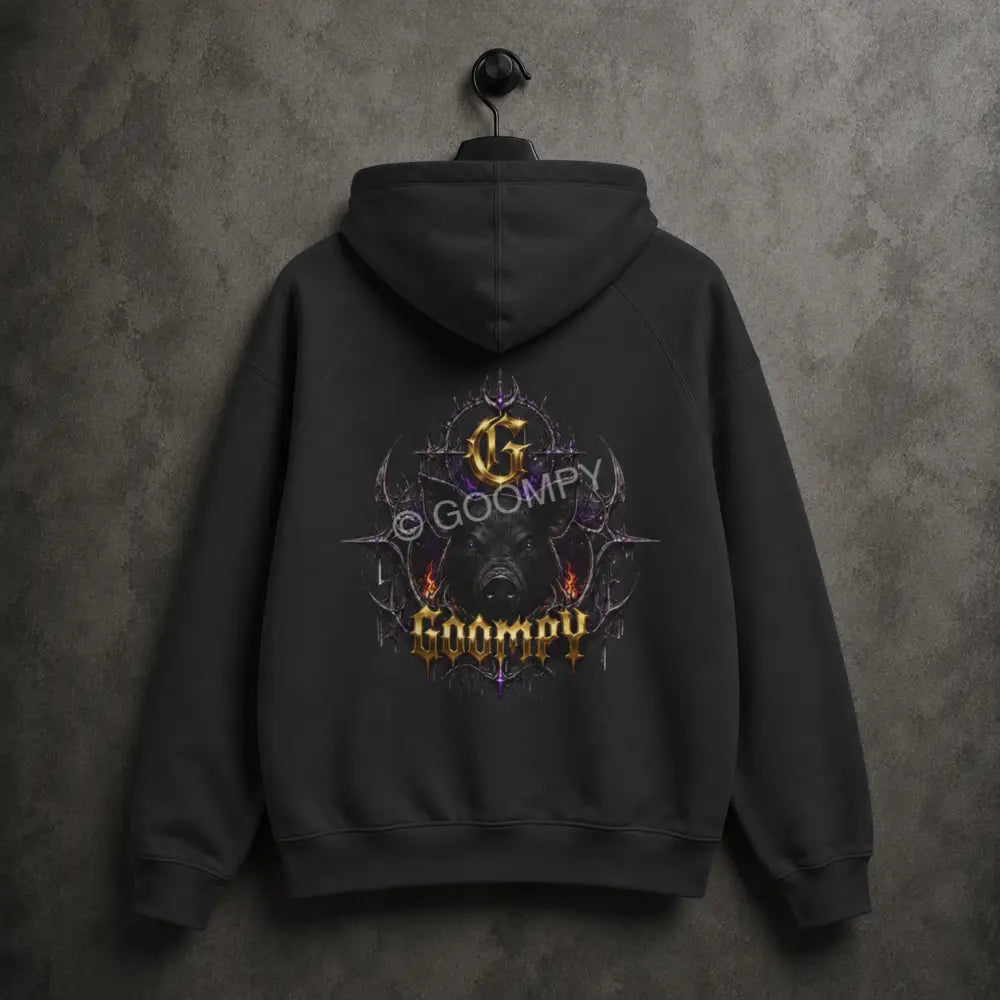 Goompy Gloom Crown Graphic Hoodie - Asphalt Heather / XS - Hoodie