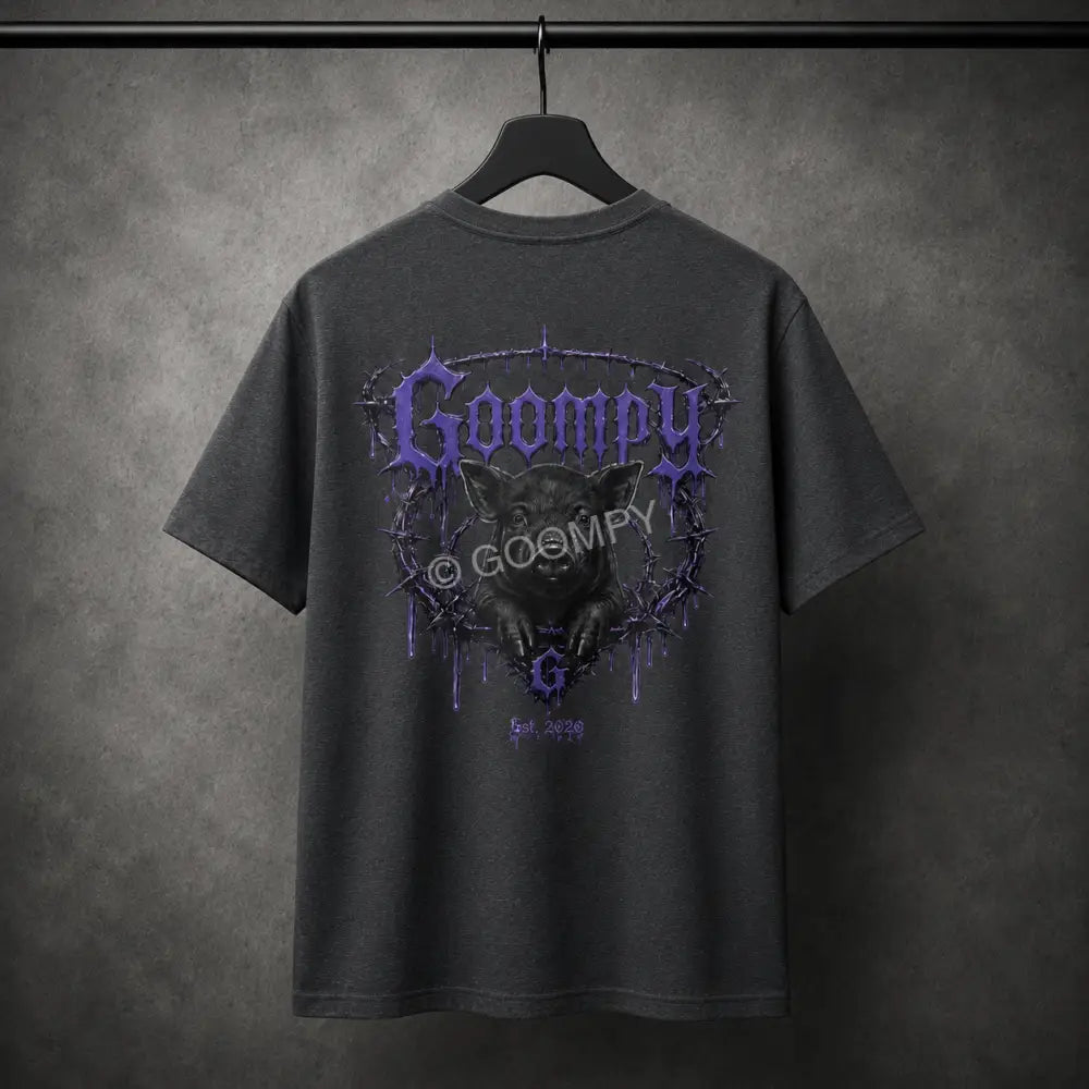 Goompy Graphic Streetwear Tee - Dark Heather / S - T-Shirt