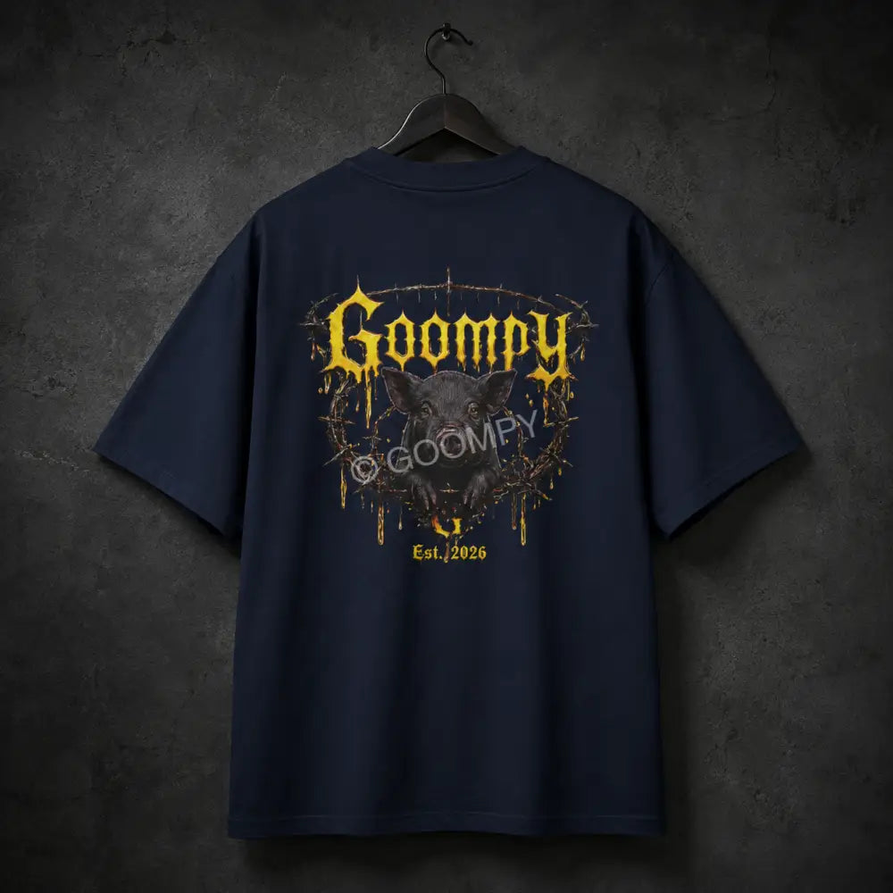 Goompy Premium Graphic Print Tee - S / Navy - T-Shirt