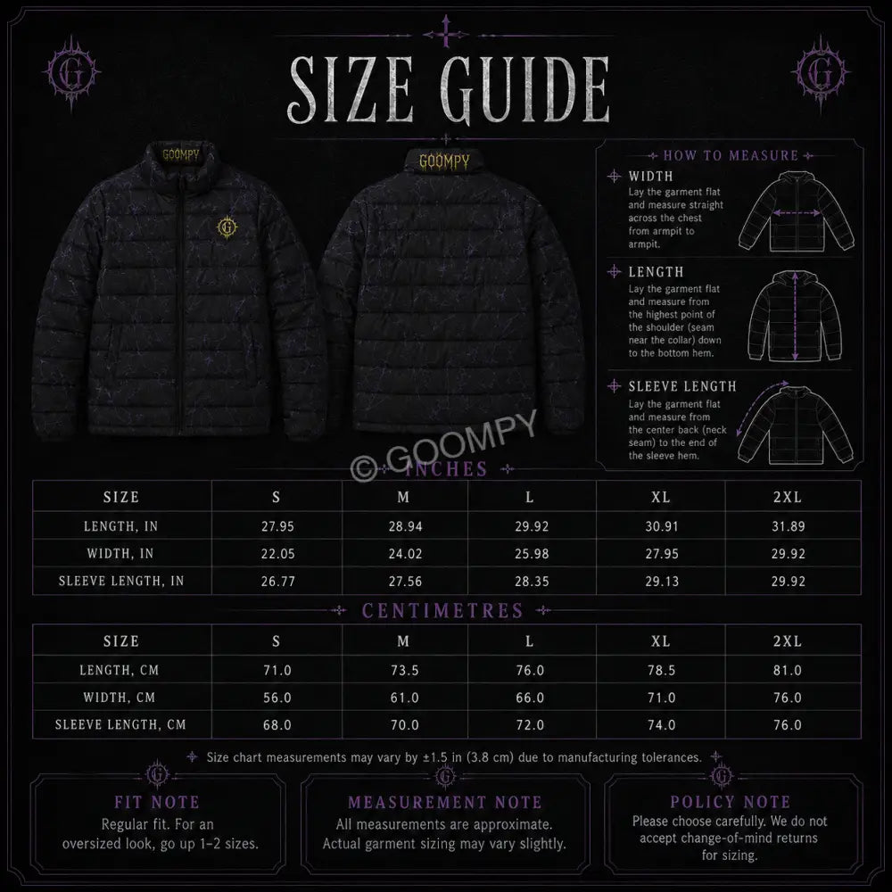 Goompy Shadow Vein Puffer Jacket - All Over Prints